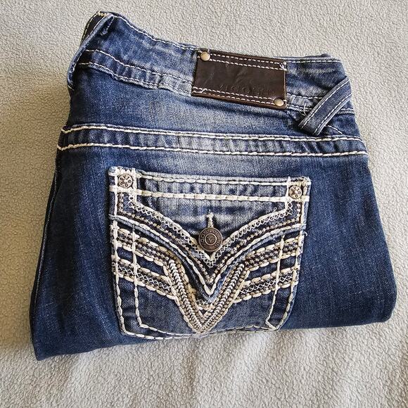 Vigoss Slim Boot Jeans Womens 35Wx31L Medium Wash Stretch Waist Dallas Fit - Picture 10 of 10